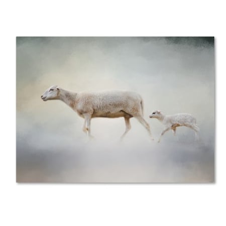 Jai Johnson 'In My Mothers Footsteps Sheep And Lamb' Canvas Art,18x24